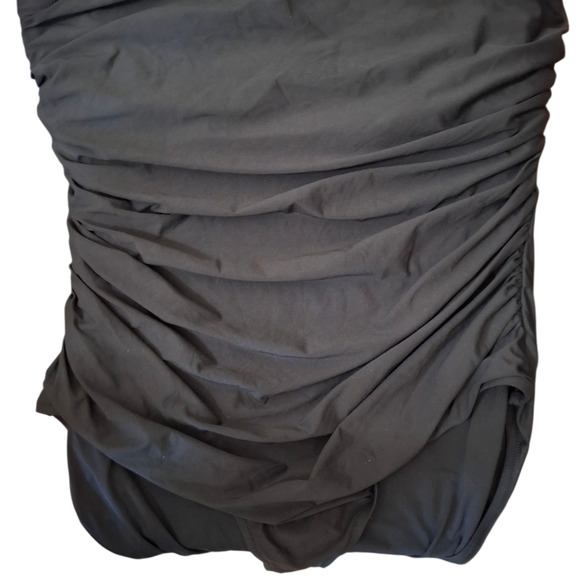 J. Crew Plus size Black strapless one piece gathered swimsuit size 20 - Picture 2 of 5